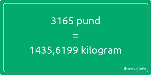 3165 pund till kilogram - 3165 pund till kilogram