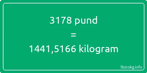 3178 pund till kilogram - 3178 pund till kilogram