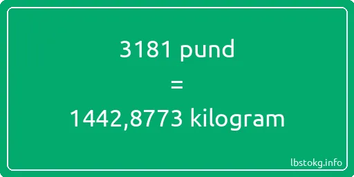 3181 pund till kilogram - 3181 pund till kilogram