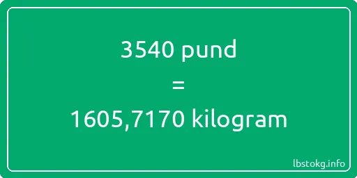 3540 pund till kilogram - 3540 pund till kilogram