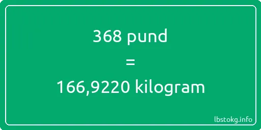 368 pund till kilogram - 368 pund till kilogram