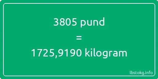 3805 pund till kilogram - 3805 pund till kilogram