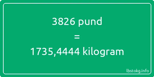 3826 pund till kilogram - 3826 pund till kilogram