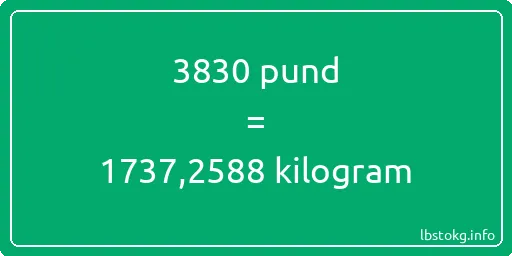 3830 pund till kilogram - 3830 pund till kilogram