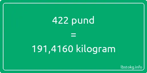 422 pund till kilogram - 422 pund till kilogram