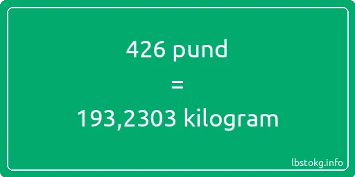 426 pund till kilogram - 426 pund till kilogram