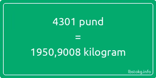 4301 pund till kilogram - 4301 pund till kilogram