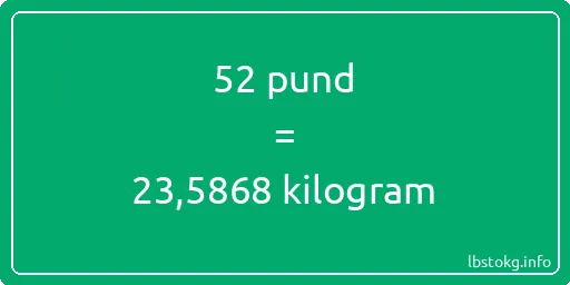 52 pund till kilogram - 52 pund till kilogram