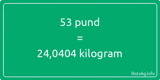 53 pund till kilogram - 53 pund till kilogram