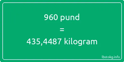 960 pund till kilogram - 960 pund till kilogram