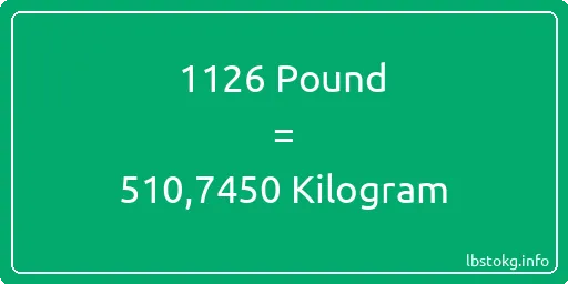 1126 Pound için Kilogram - 1126 Pound için Kilogram