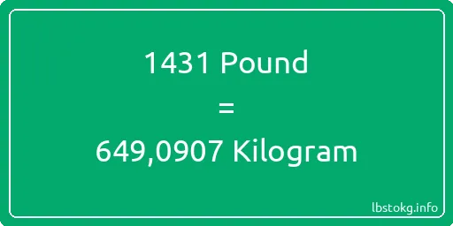 1431 Pound için Kilogram - 1431 Pound için Kilogram