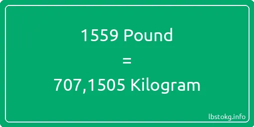 1559 Pound için Kilogram - 1559 Pound için Kilogram