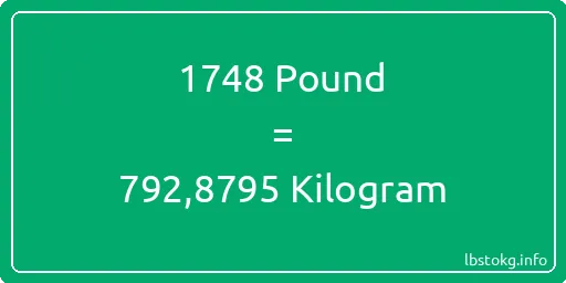 1748 Pound için Kilogram - 1748 Pound için Kilogram