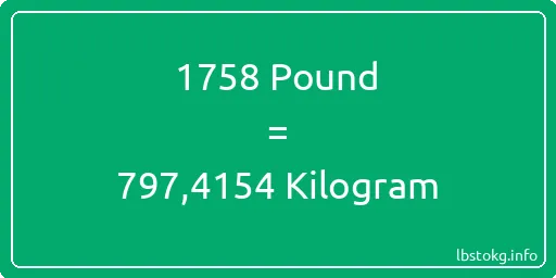 1758 Pound için Kilogram - 1758 Pound için Kilogram