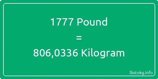 1777 Pound için Kilogram - 1777 Pound için Kilogram