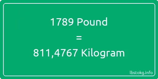 1789 Pound için Kilogram - 1789 Pound için Kilogram