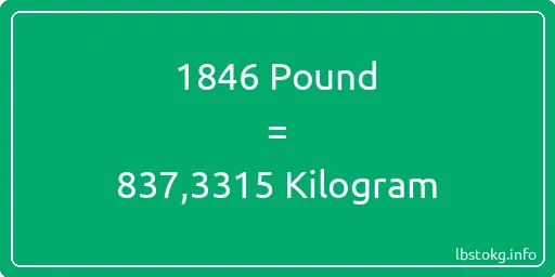 1846 Pound için Kilogram - 1846 Pound için Kilogram