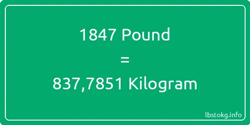 1847 Pound için Kilogram - 1847 Pound için Kilogram