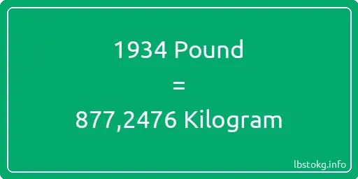 1934 Pound için Kilogram - 1934 Pound için Kilogram