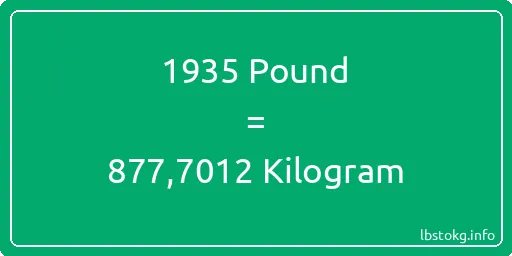 1935 Pound için Kilogram - 1935 Pound için Kilogram