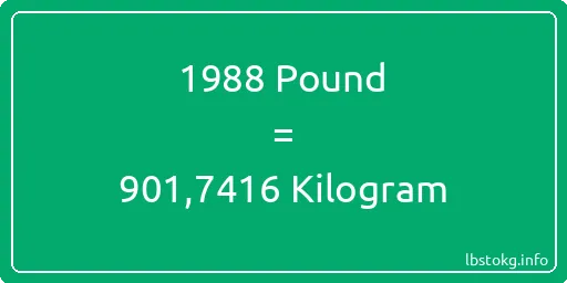 1988 Pound için Kilogram - 1988 Pound için Kilogram