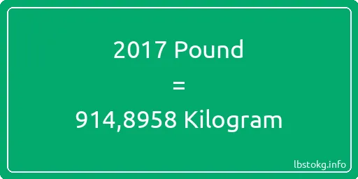 2017 Pound için Kilogram - 2017 Pound için Kilogram