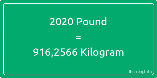 2020 Pound için Kilogram - 2020 Pound için Kilogram