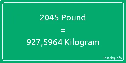 2045 Pound için Kilogram - 2045 Pound için Kilogram