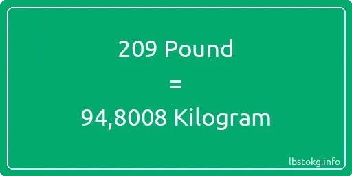 209 Pound için Kilogram - 209 Pound için Kilogram