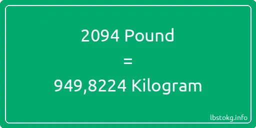 2094 Pound için Kilogram - 2094 Pound için Kilogram