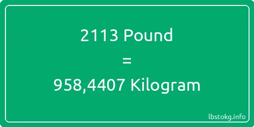 2113 Pound için Kilogram - 2113 Pound için Kilogram