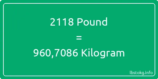 2118 Pound için Kilogram - 2118 Pound için Kilogram