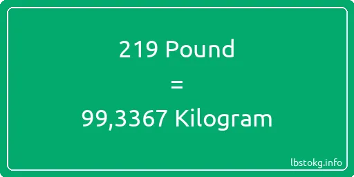 219 Pound için Kilogram - 219 Pound için Kilogram