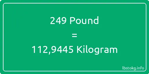 249 Pound için Kilogram - 249 Pound için Kilogram