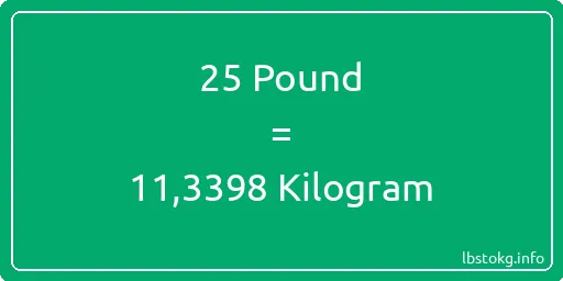 25 Pound için Kilogram - 25 Pound için Kilogram