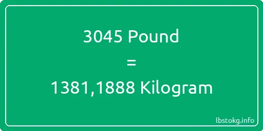 3045 Pound için Kilogram - 3045 Pound için Kilogram