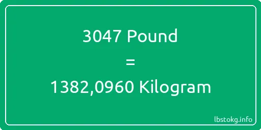 3047 Pound için Kilogram - 3047 Pound için Kilogram