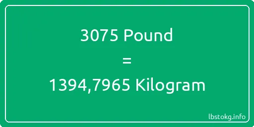 3075 Pound için Kilogram - 3075 Pound için Kilogram