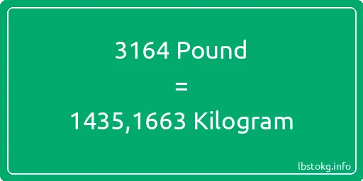 3164 Pound için Kilogram - 3164 Pound için Kilogram