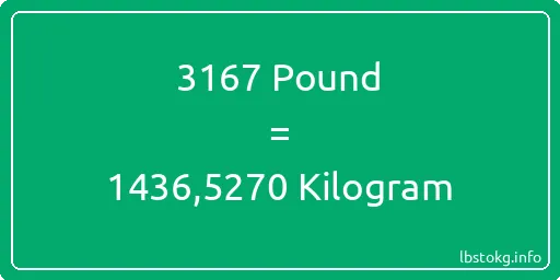 3167 Pound için Kilogram - 3167 Pound için Kilogram