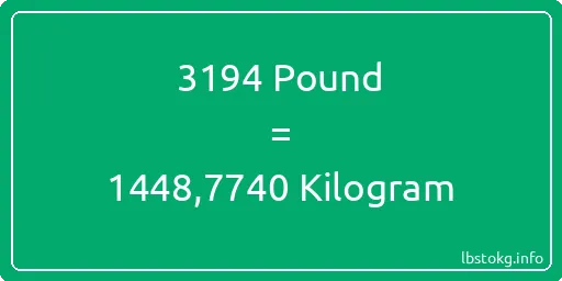 3194 Pound için Kilogram - 3194 Pound için Kilogram