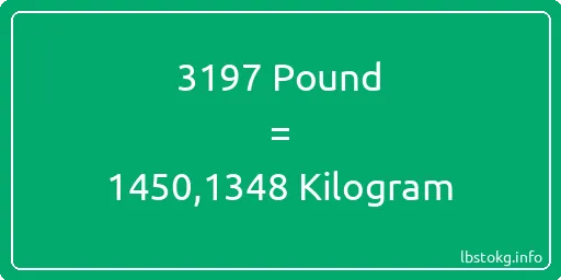 3197 Pound için Kilogram - 3197 Pound için Kilogram