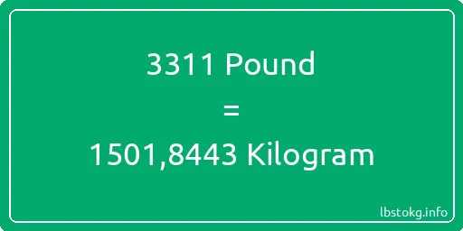 3311 Pound için Kilogram - 3311 Pound için Kilogram