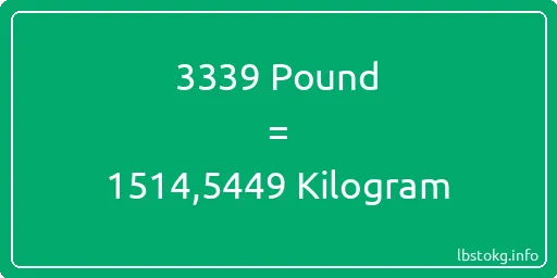 3339 Pound için Kilogram - 3339 Pound için Kilogram