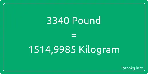 3340 Pound için Kilogram - 3340 Pound için Kilogram