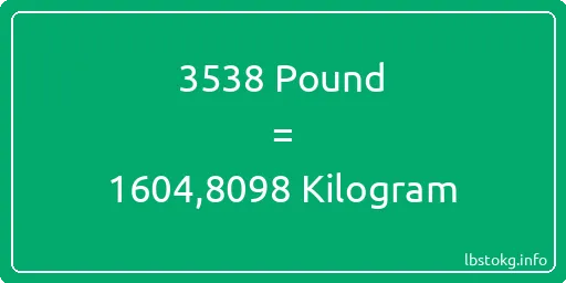 3538 Pound için Kilogram - 3538 Pound için Kilogram