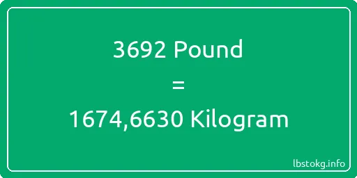 3692 Pound için Kilogram - 3692 Pound için Kilogram