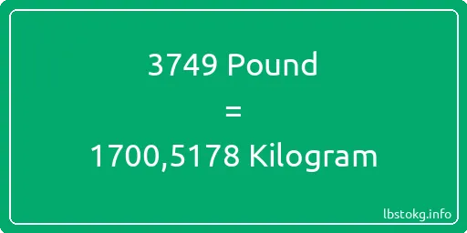 3749 Pound için Kilogram - 3749 Pound için Kilogram