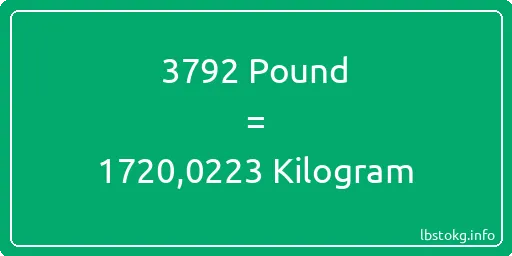 3792 Pound için Kilogram - 3792 Pound için Kilogram